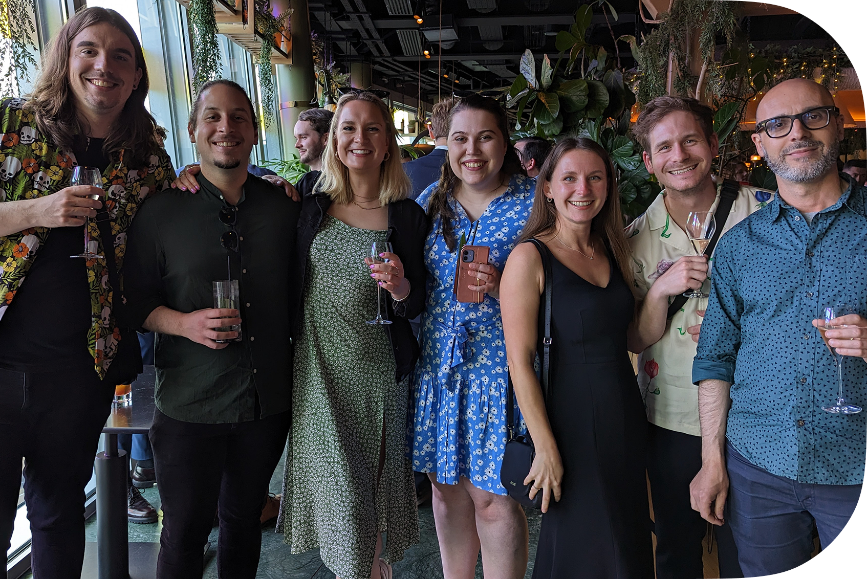 The trading-experience team socialising together outside of work.